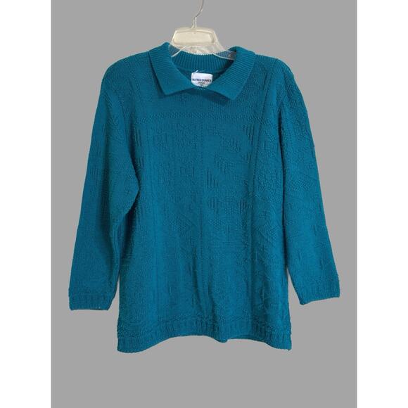 Vintage Alfred Dunner Women’s Green Sweater Size Medium Petite Made In USA - Picture 1 of 3